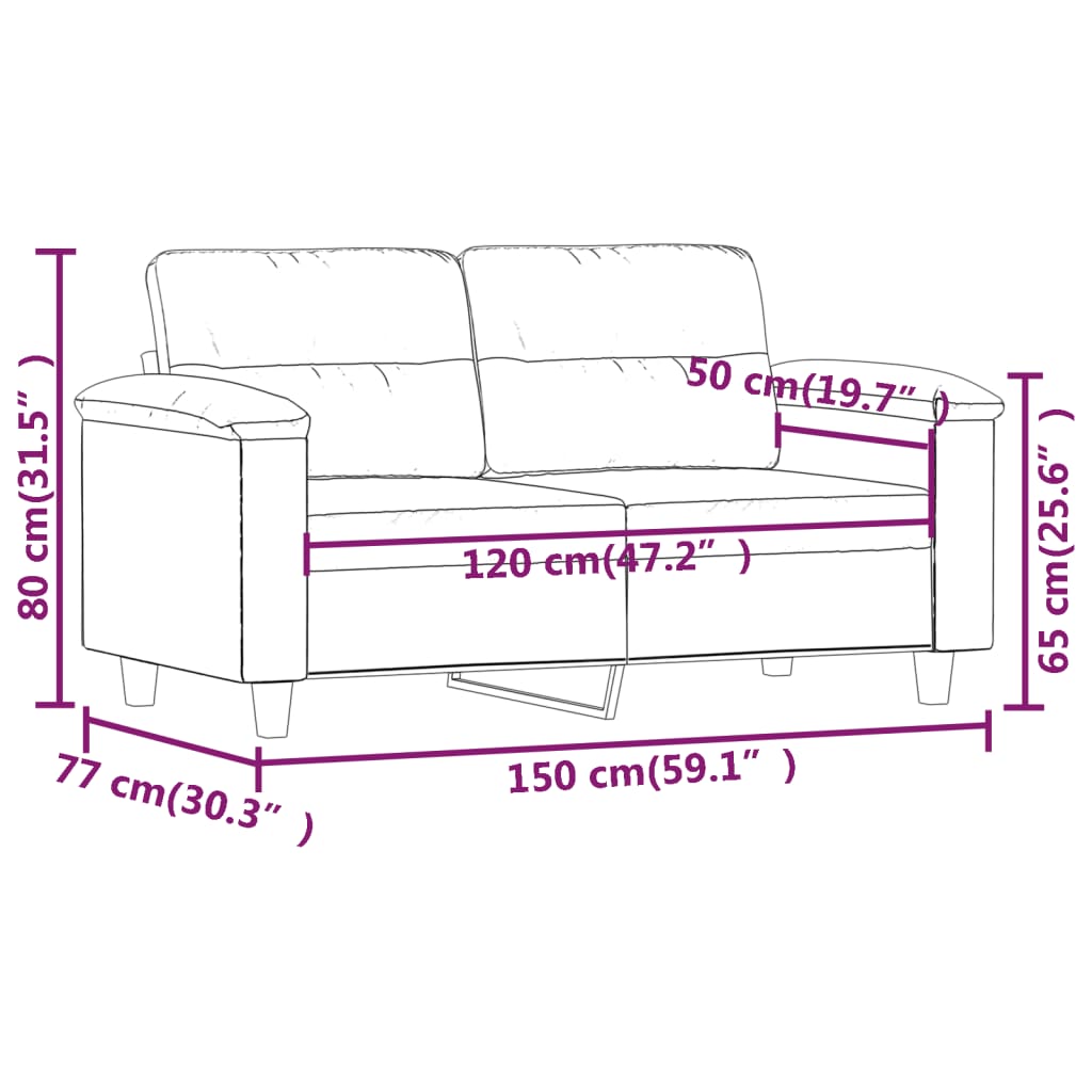 vidaXL Sofa Chair Upholstered Club Armchair for Living Room Microfiber Fabric-7