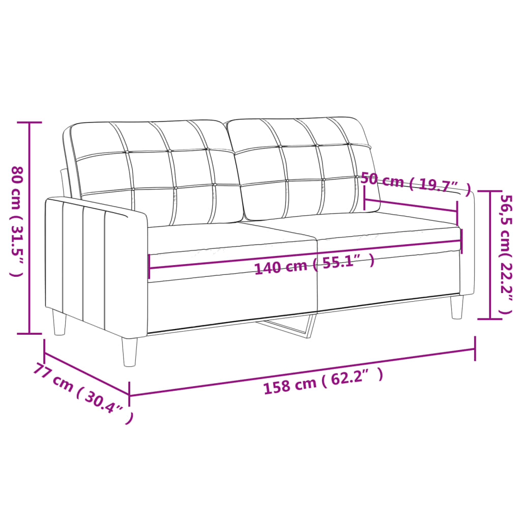 vidaXL Sofa Upholstered Accent Sofa Chair Couch Living Room Seating Fabric-13