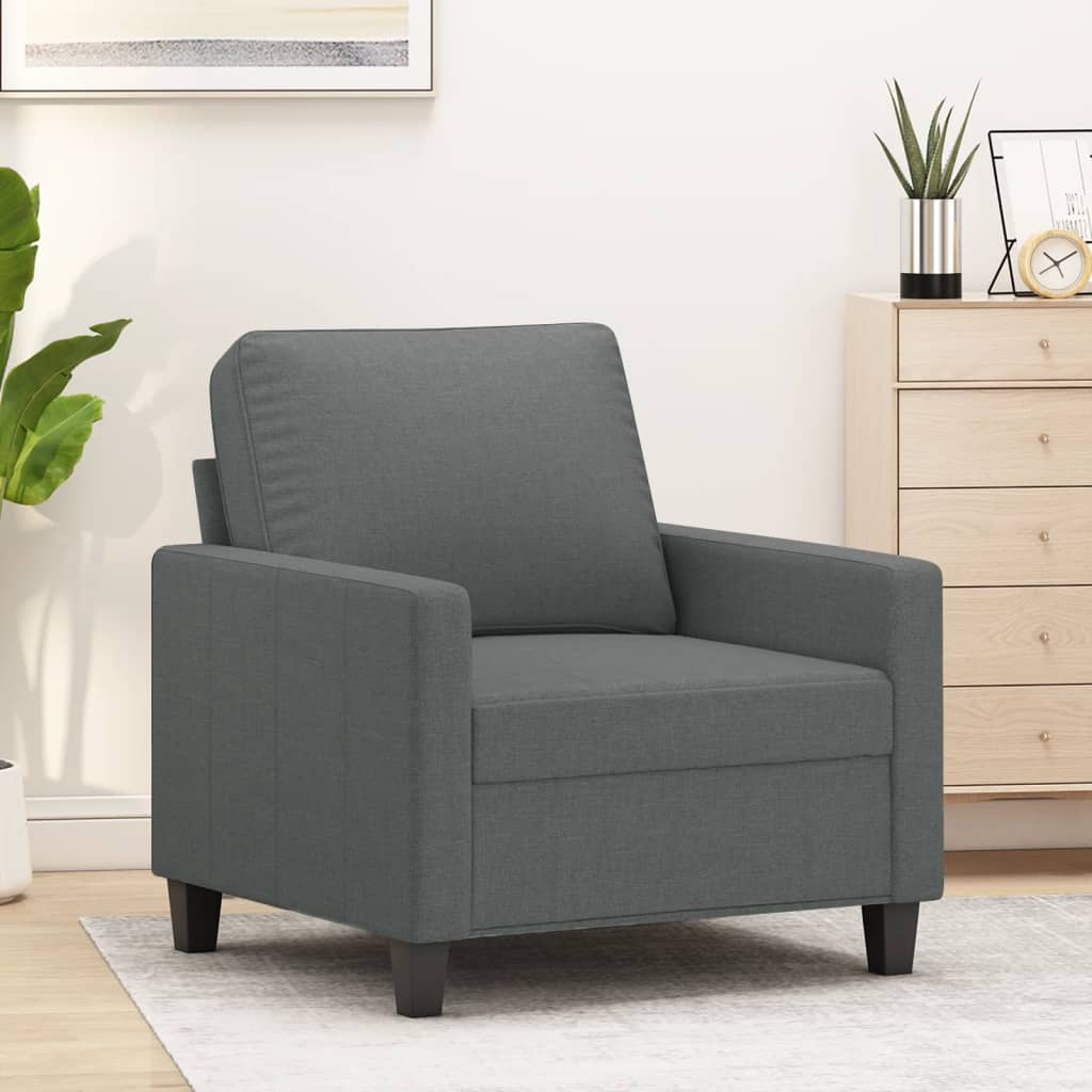 vidaXL Sofa Chair Upholstered Accent Armchair Sofa Comfort Dark Gray Fabric-13