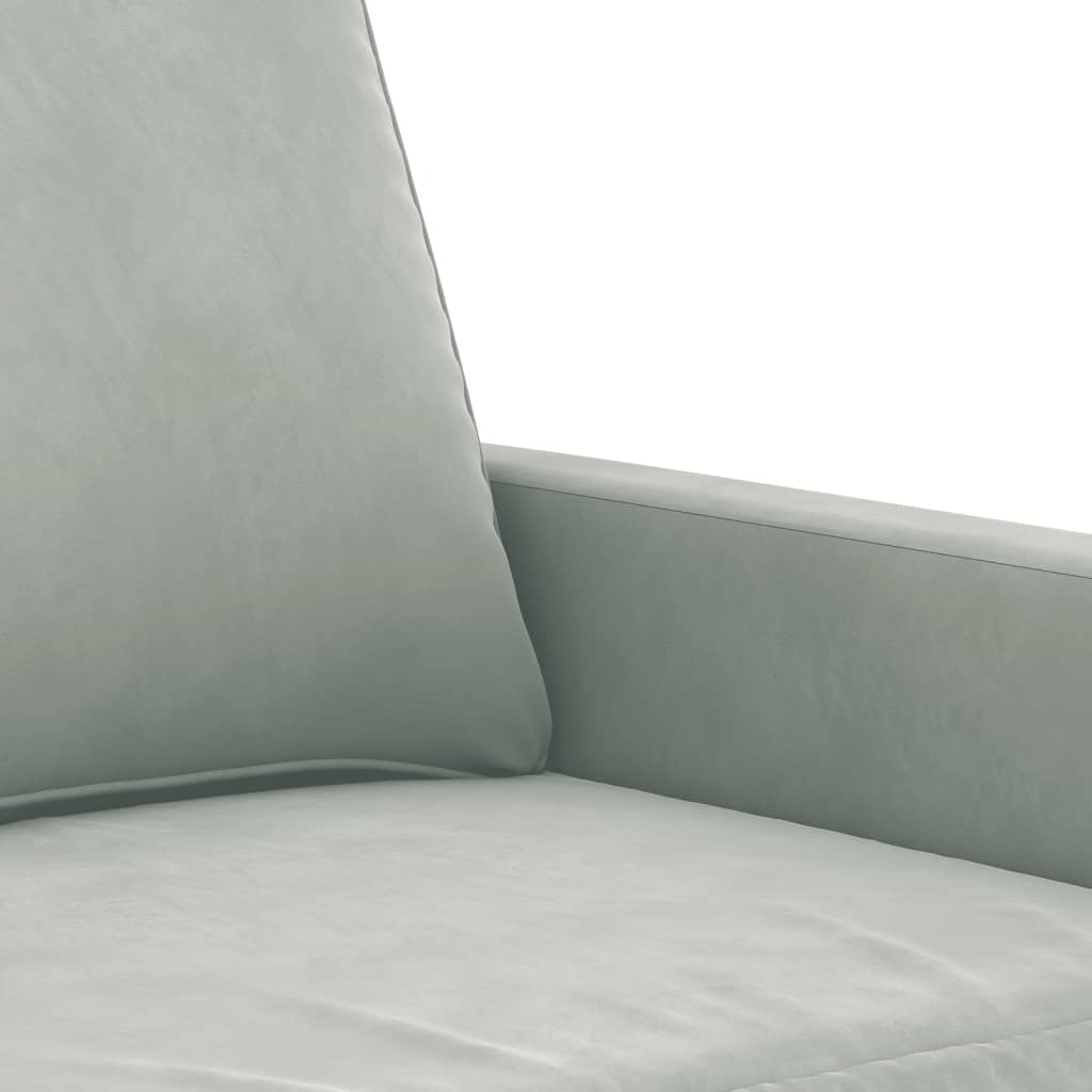 vidaXL Sofa Chair Upholstered Accent Armchair Sofa Comfort Light Gray Velvet-40