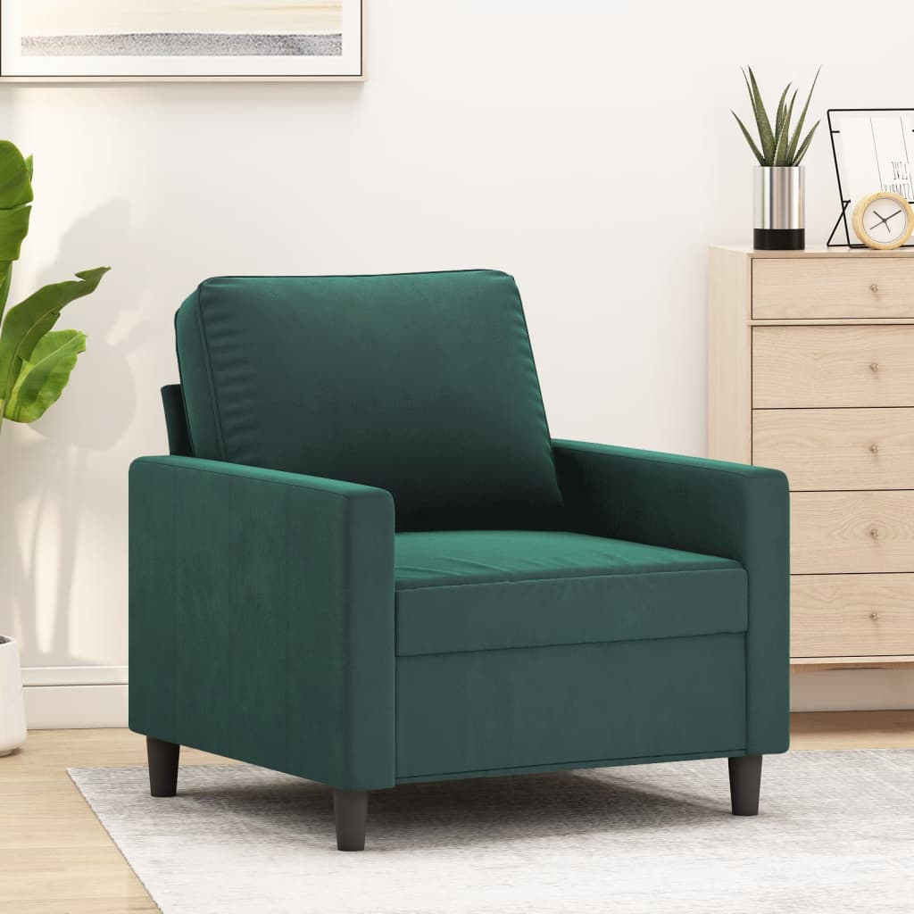 vidaXL Sofa Chair Upholstered Accent Armchair Sofa Comfort Light Gray Velvet-57
