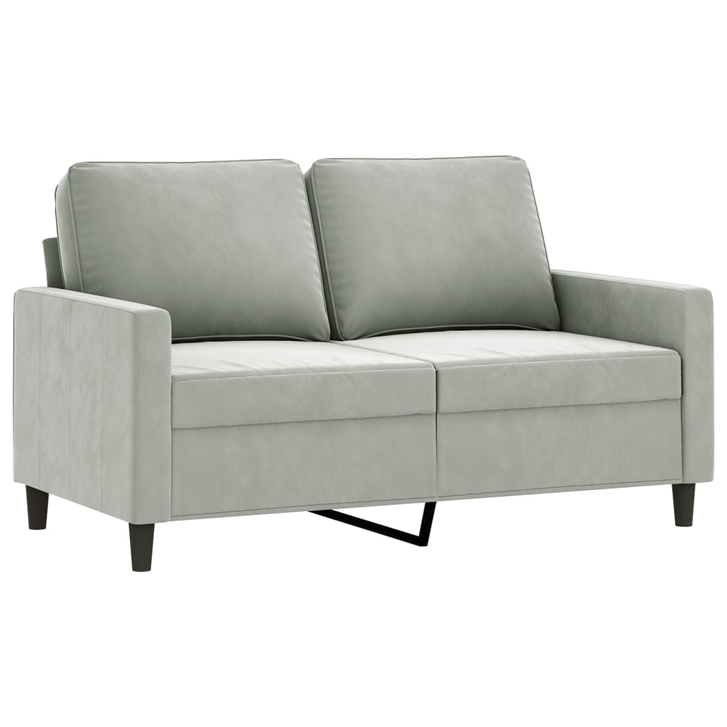 vidaXL Sofa Chair Upholstered Accent Armchair Sofa Comfort Light Gray Velvet-60
