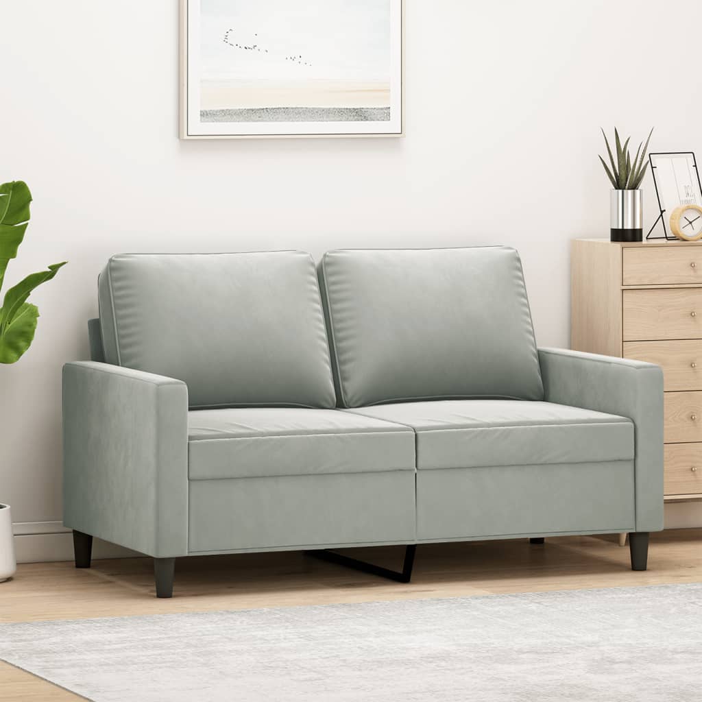 vidaXL Sofa Chair Upholstered Accent Armchair Sofa Comfort Light Gray Velvet-68