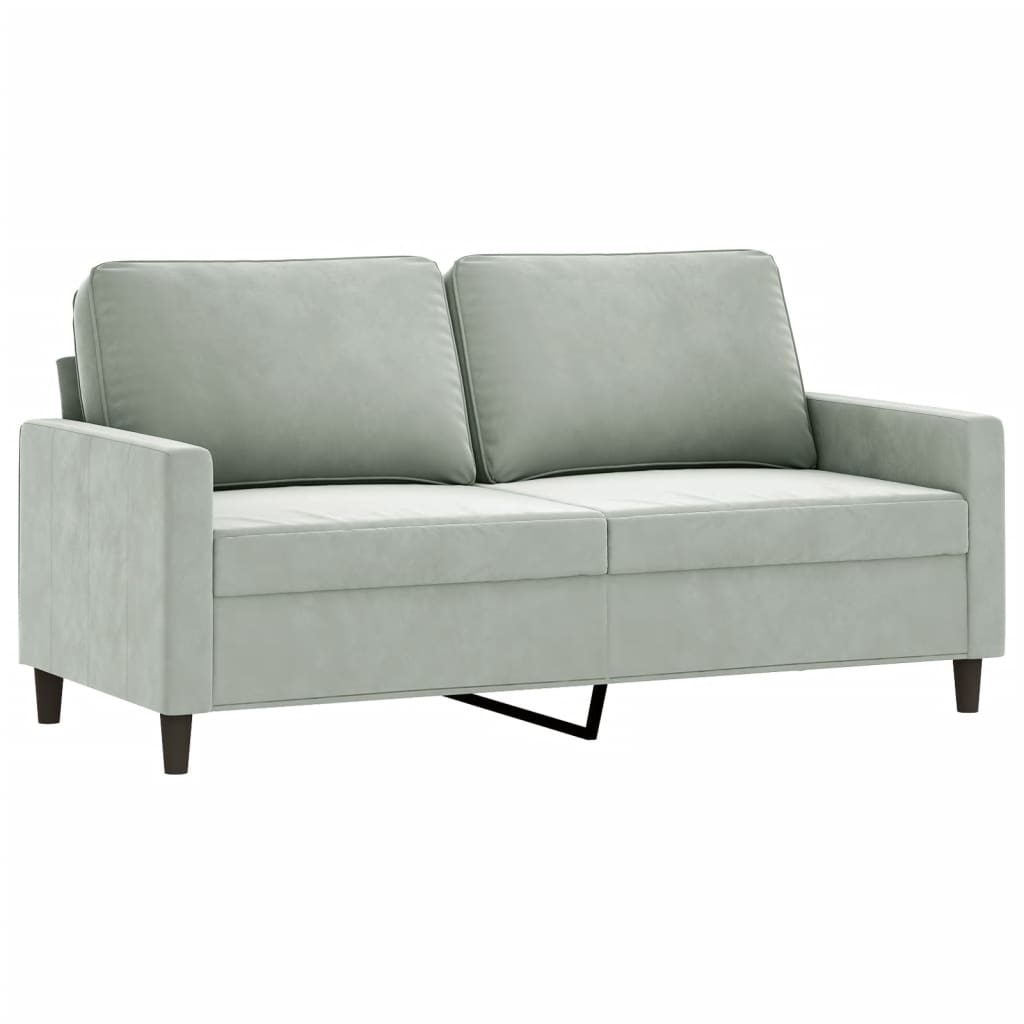 vidaXL Sofa Chair Upholstered Accent Armchair Sofa Comfort Light Gray Velvet-27