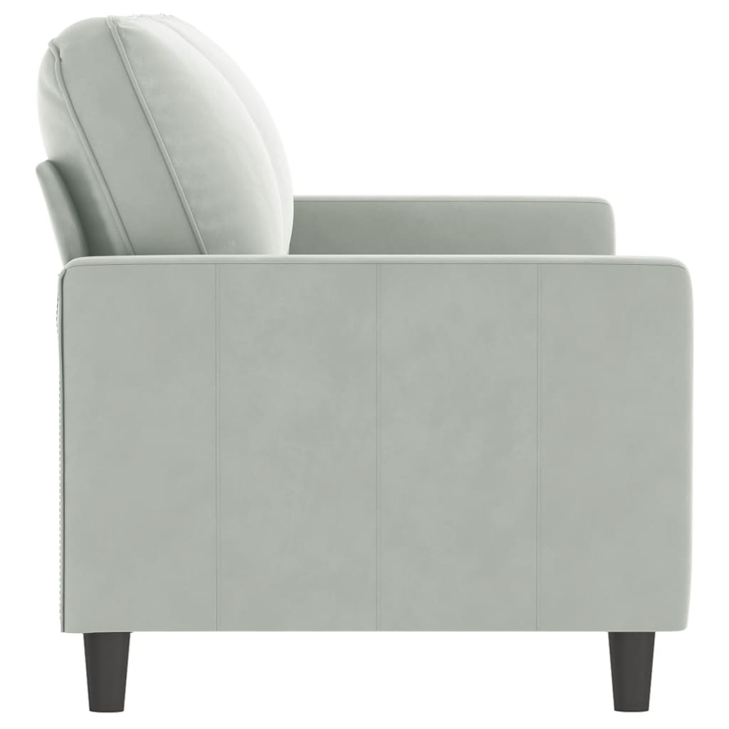 vidaXL Sofa Chair Upholstered Accent Armchair Sofa Comfort Light Gray Velvet-51