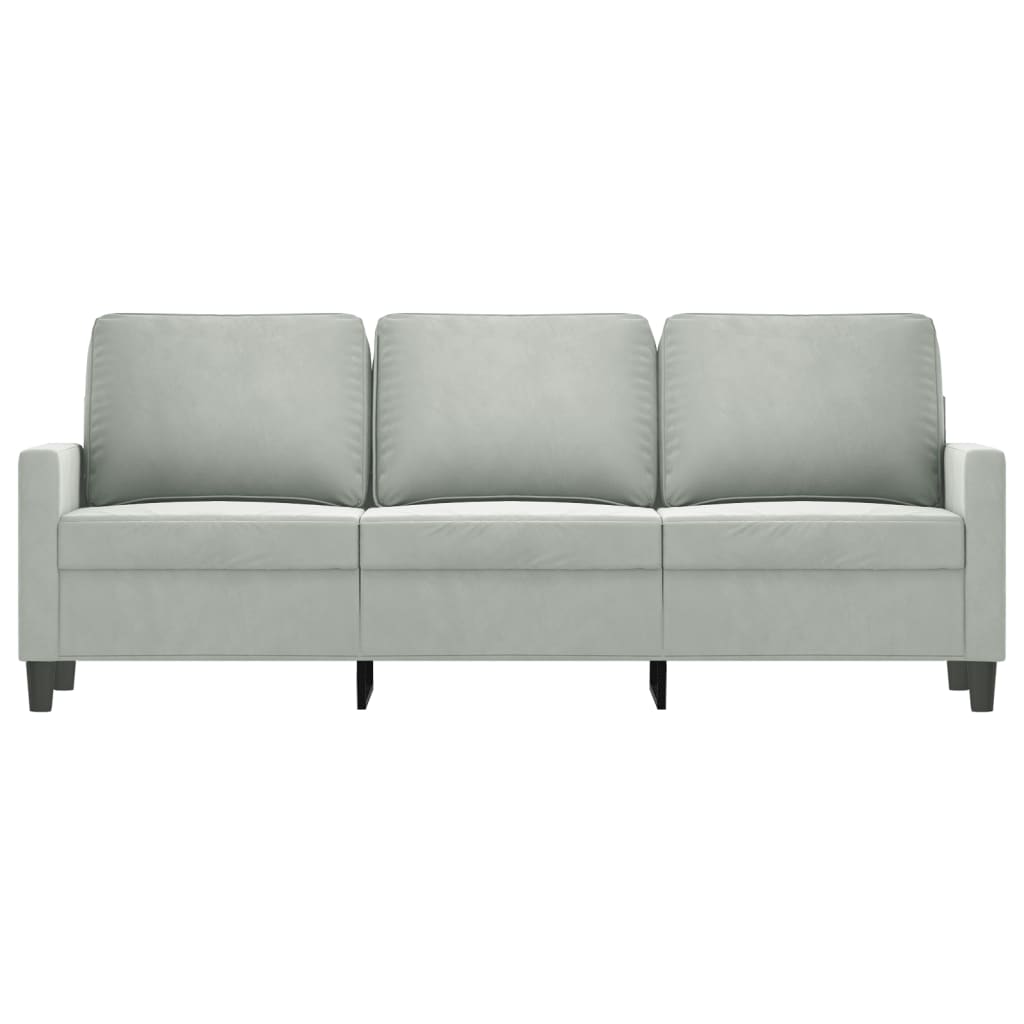 vidaXL Sofa Chair Upholstered Accent Armchair Sofa Comfort Light Gray Velvet-46