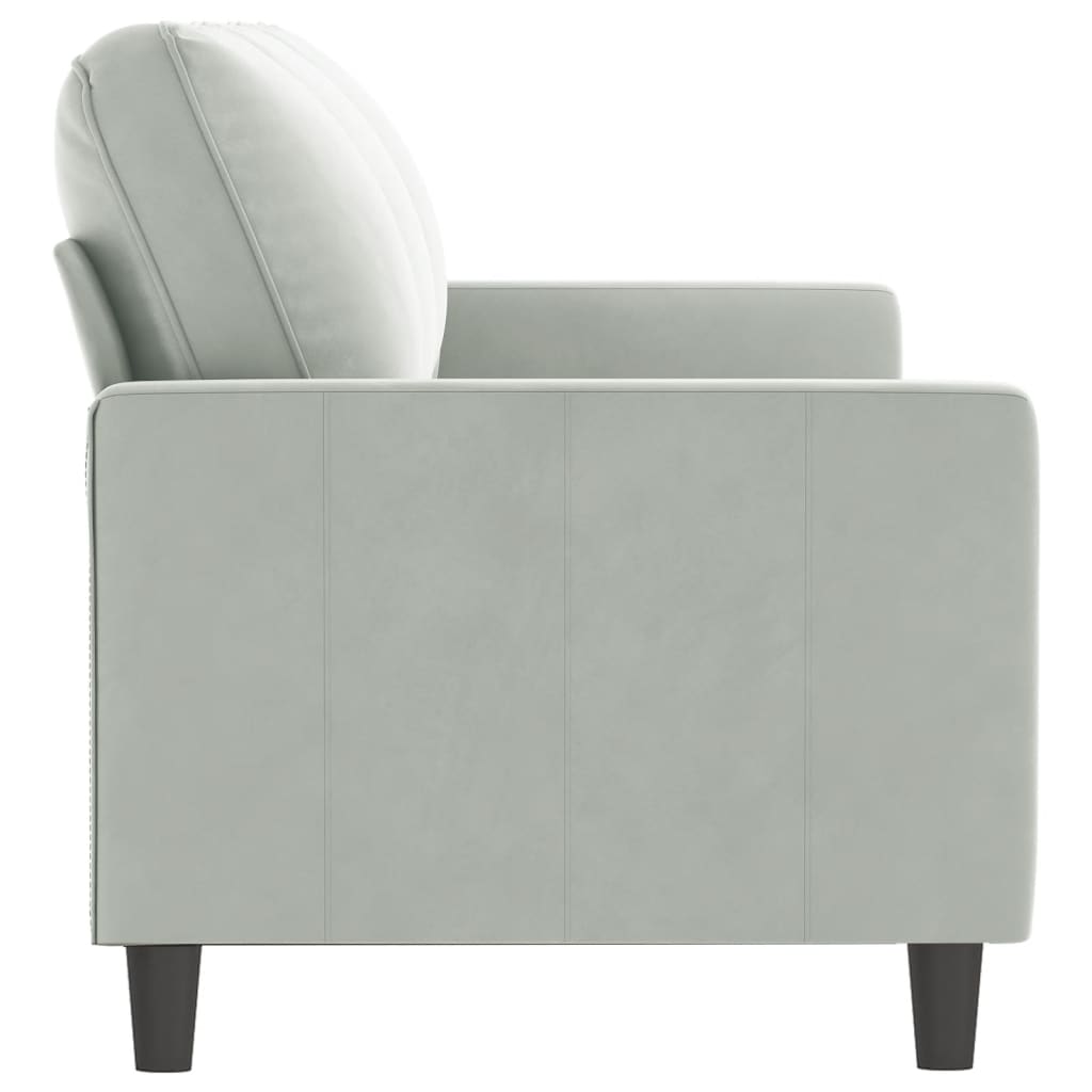 vidaXL Sofa Chair Upholstered Accent Armchair Sofa Comfort Light Gray Velvet-54