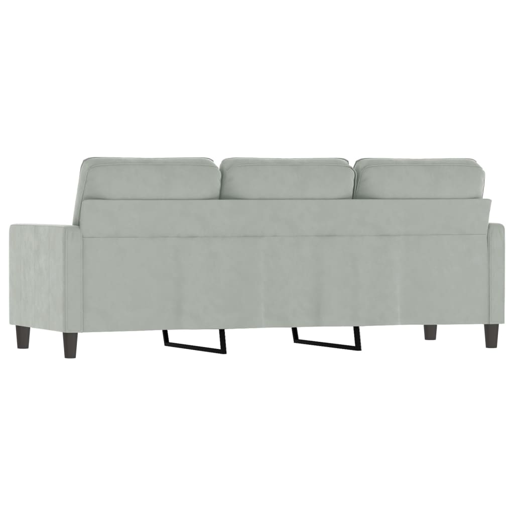 vidaXL Sofa Chair Upholstered Accent Armchair Sofa Comfort Light Gray Velvet-62