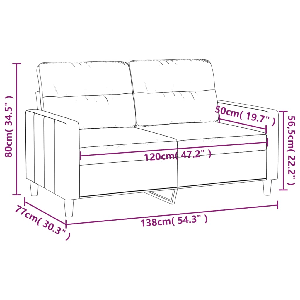vidaXL Sofa Accent Upholstered Sofa Couch Furniture for Living Room Fabric-15