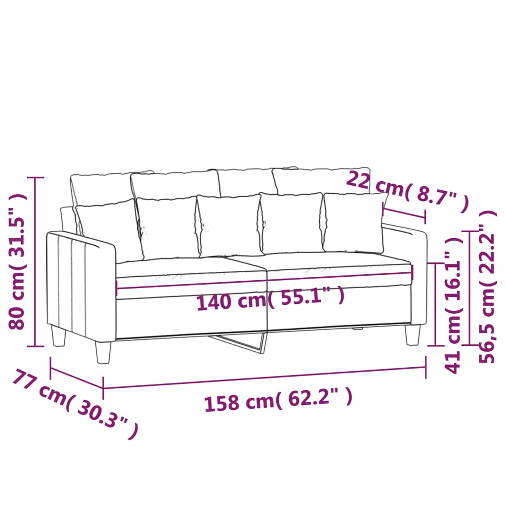 vidaXL Sofa Chair Upholstered Single Sofa Armchair for Living Room Fabric-16