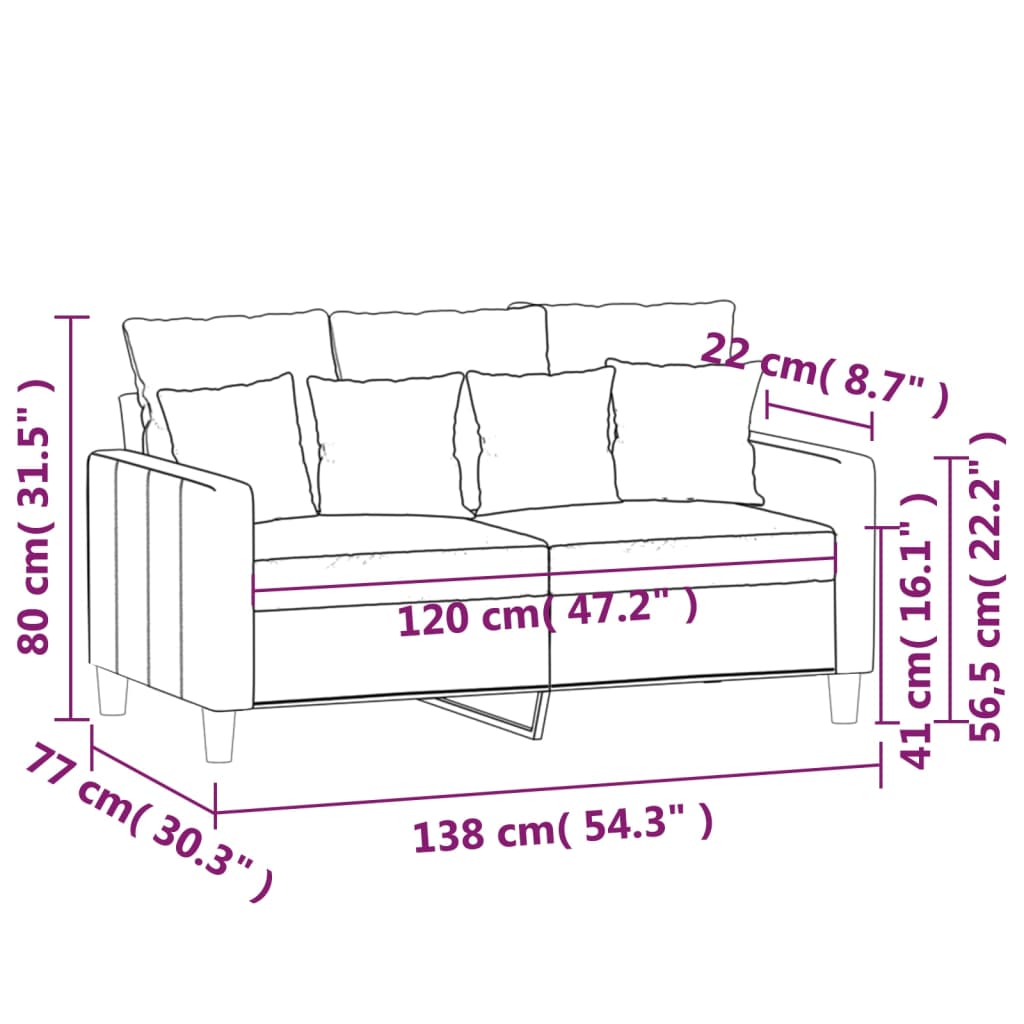 vidaXL Sofa Chair Upholstered Single Sofa Armchair for Living Room Velvet-55