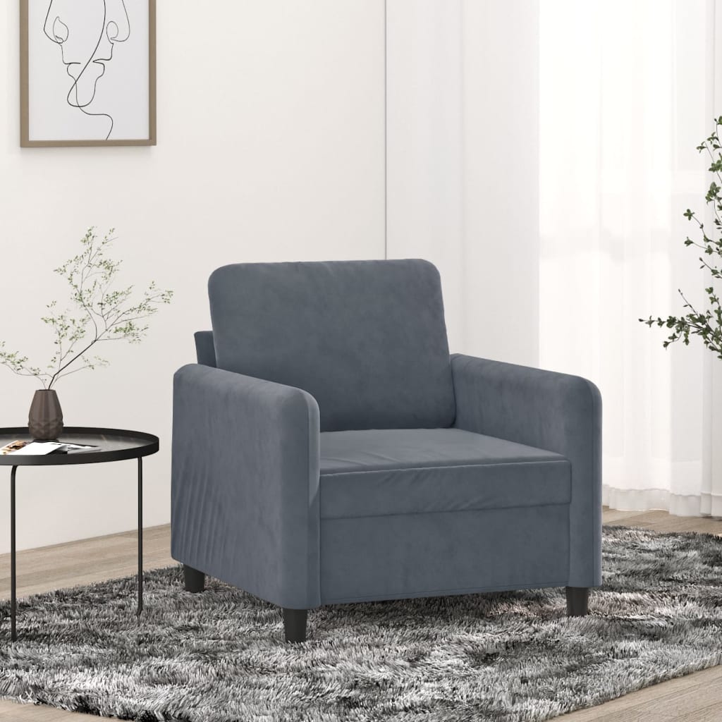 vidaXL Sofa Chair Upholstered Single Sofa Armchair for Living Room Velvet-55