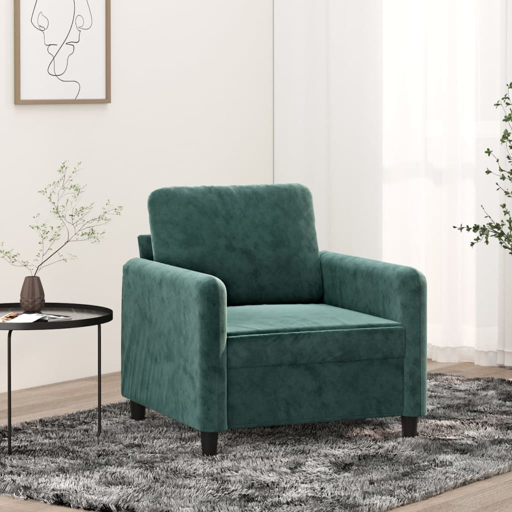 vidaXL Sofa Chair Upholstered Single Sofa Armchair for Living Room Velvet-34