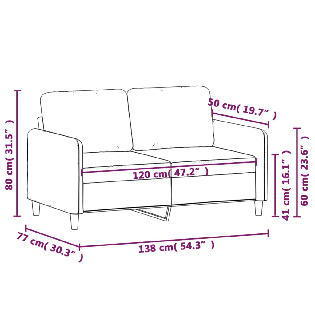 vidaXL Sofa Chair Upholstered Single Sofa Armchair for Living Room Velvet-41