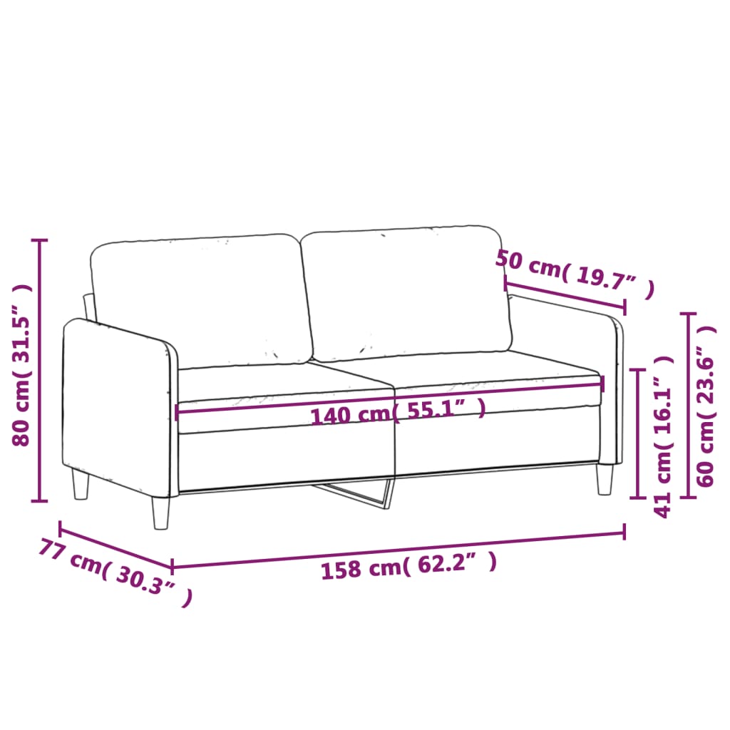 vidaXL Sofa Chair Upholstered Single Sofa Armchair for Living Room Velvet-36