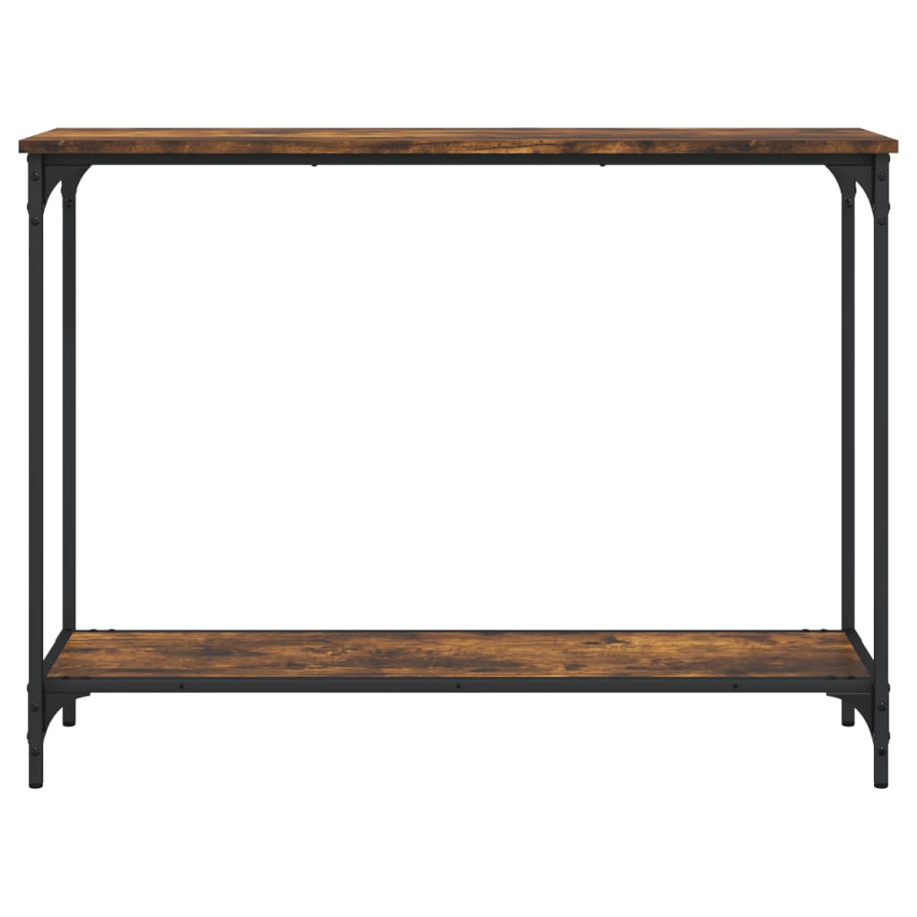 vidaXL Console Table Accent Sofa Side Table with Shelf Black Engineered Wood-33