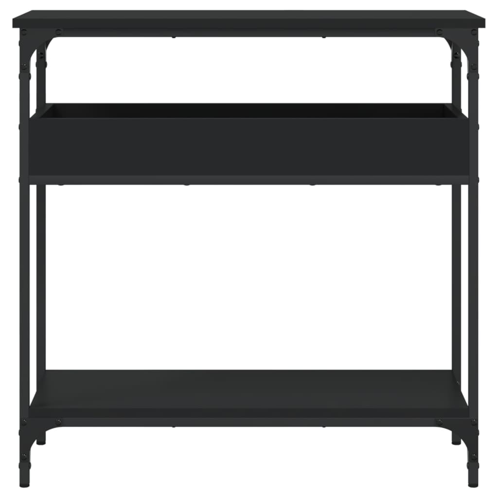 vidaXL Console Table with Shelf Black 29.5"x11.4"x29.5" Engineered Wood-3