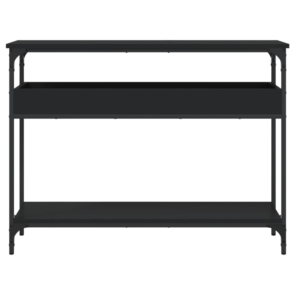 vidaXL Console Table with Shelf Black 39.4"x11.4"x29.5" Engineered Wood-3