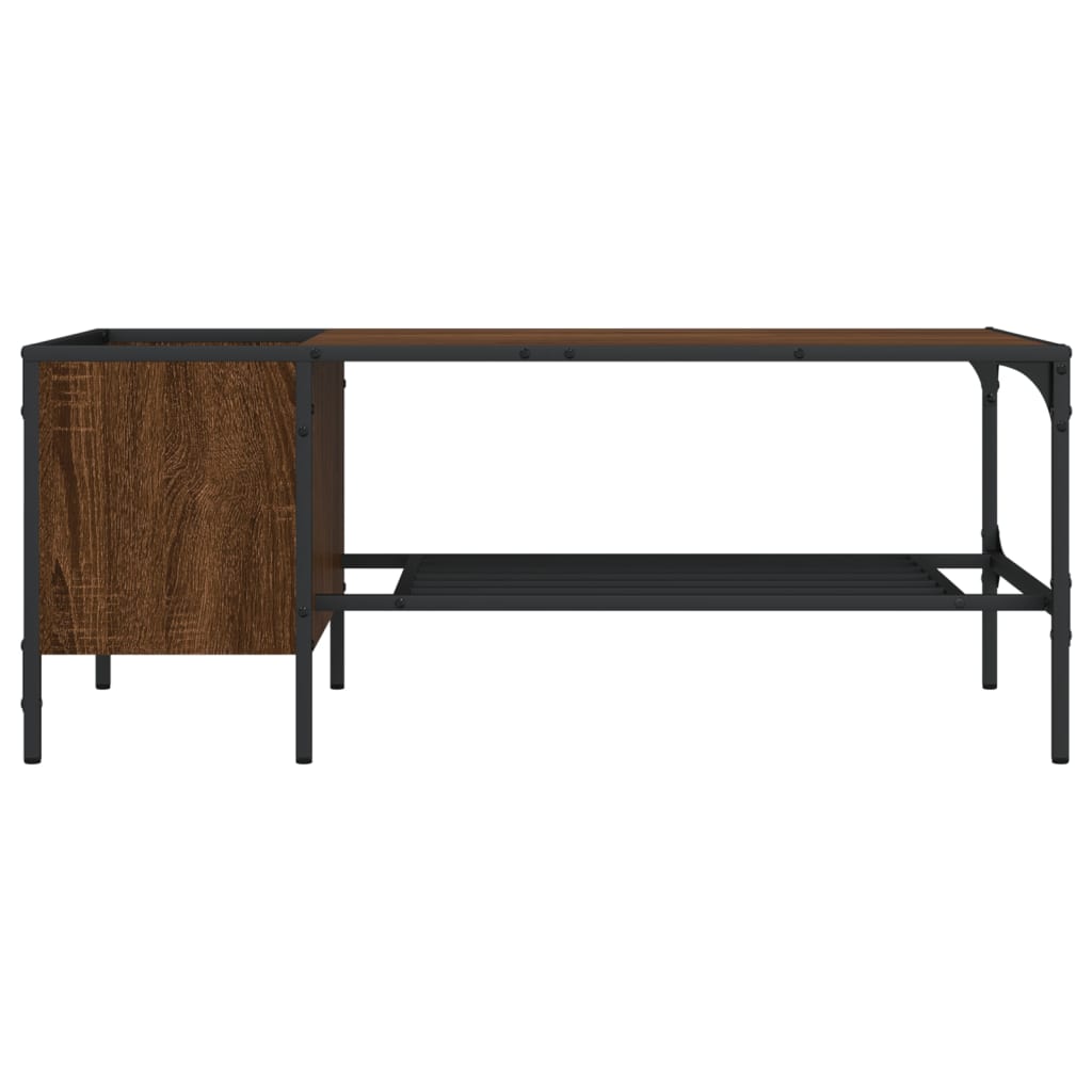 vidaXL Coffee Table with Rack Accent Side End Desk Furniture Engineered Wood-4