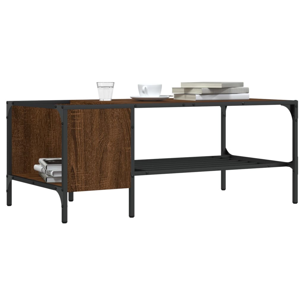 vidaXL Coffee Table with Rack Accent Side End Desk Furniture Engineered Wood-23