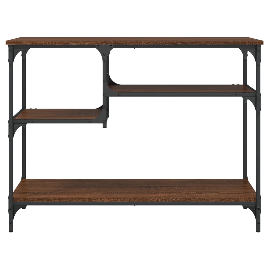 vidaXL Console Table with Shelves Black 39.4"x13.8"x29.5"-4