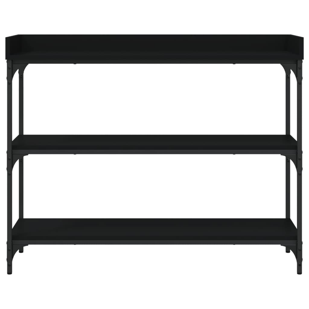 vidaXL Console Table with Shelves Black 39.4"x11.8"x31.5"-2