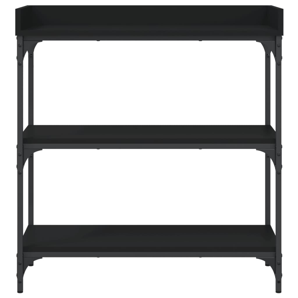 vidaXL Console Table with Shelves Black 29.5"x11.8"x31.5"-2
