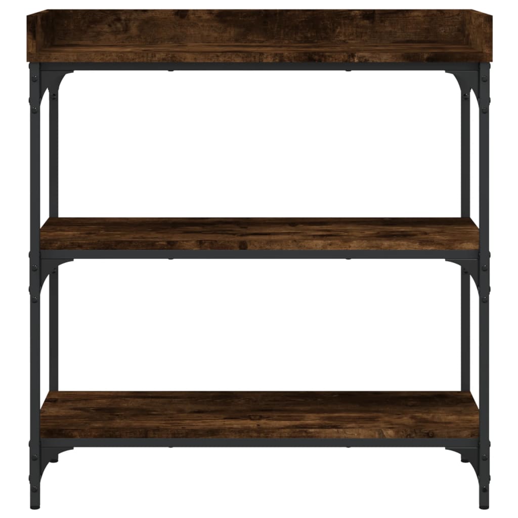 vidaXL Console Table with Shelves Smoked Oak 29.5"x11.8"x31.5"-2