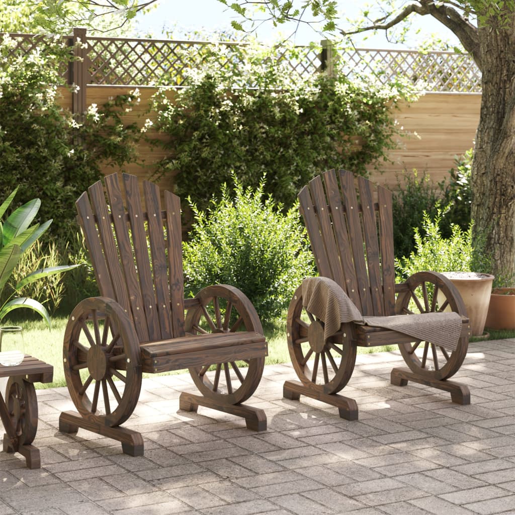 vidaXL Patio Adirondack Chairs 2 pcs Solid Wood Fir-1