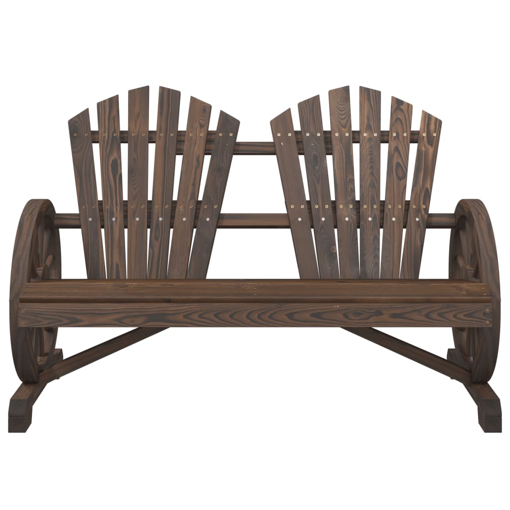 vidaXL Patio Adirondack Chair 2-Seater Solid Wood Fir-4