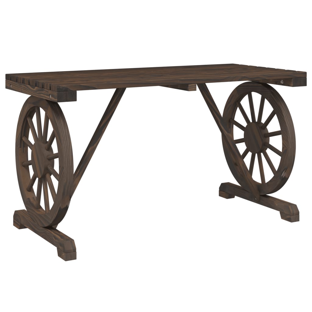 vidaXL Patio Table 35.4"x19.7"x15.7" Solid Wood Fir-6