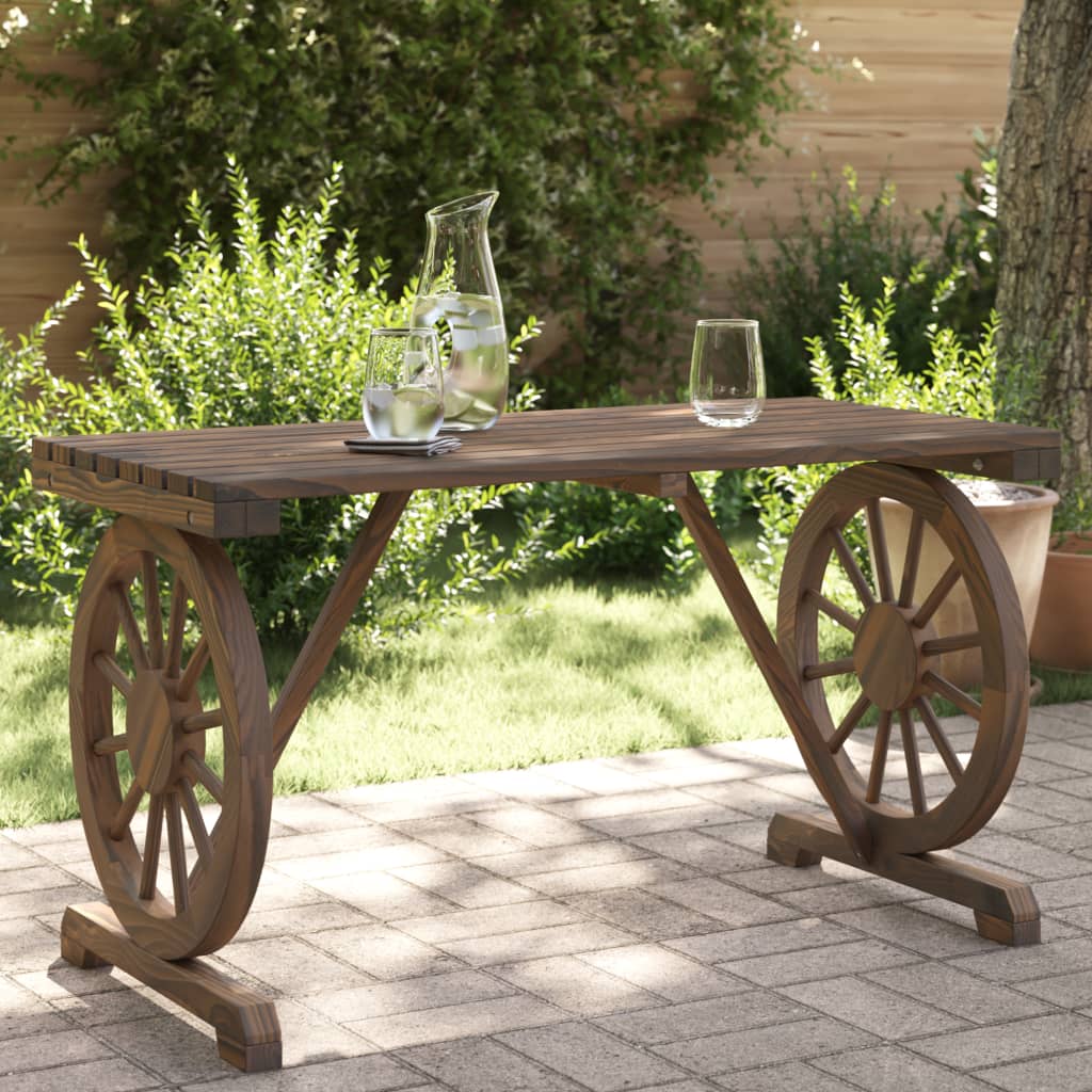 vidaXL Patio Table 35.4"x19.7"x15.7" Solid Wood Fir-0