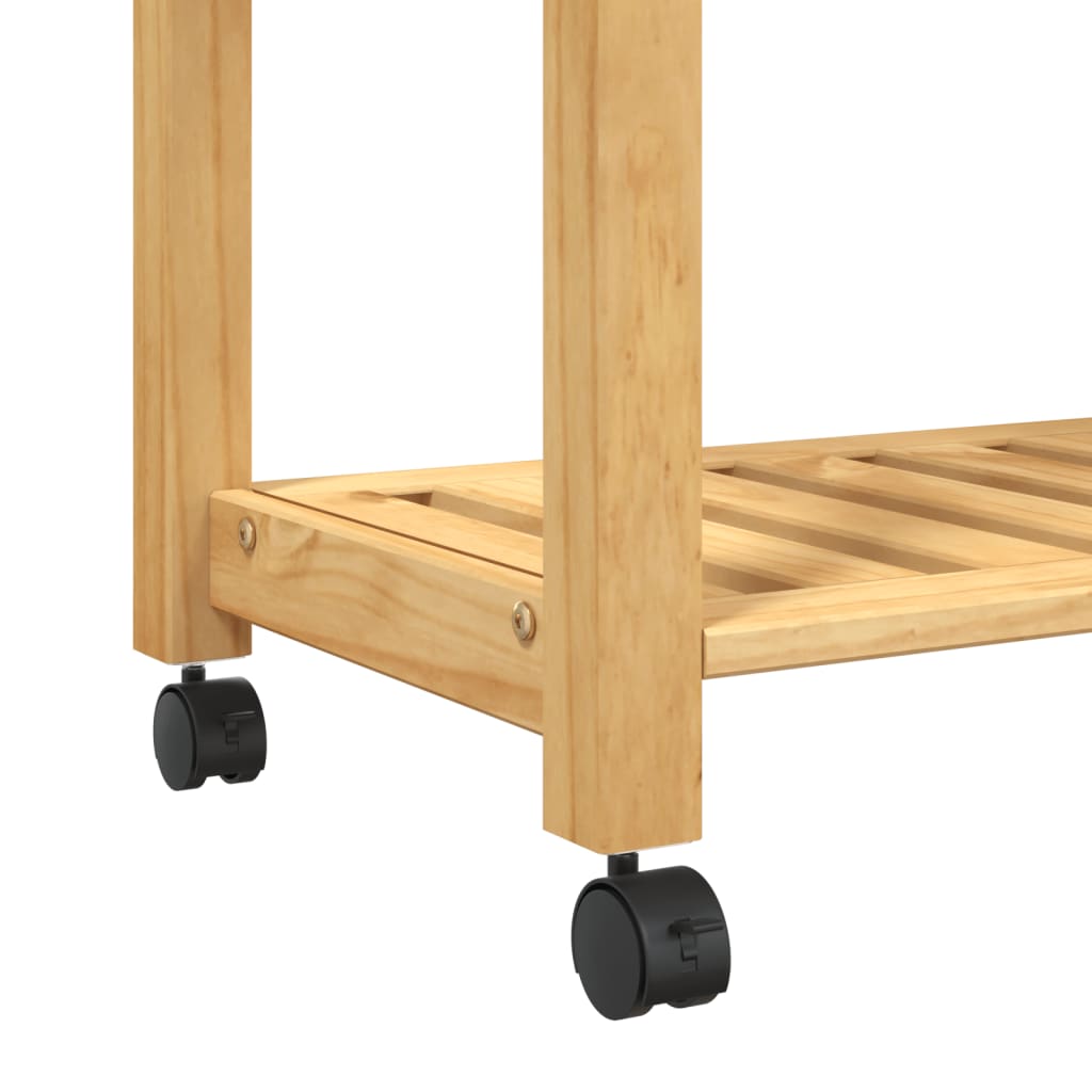 vidaXL Kitchen Trolley MONZA 23.6"x15.7"x35.4" Solid Wood Pine-7