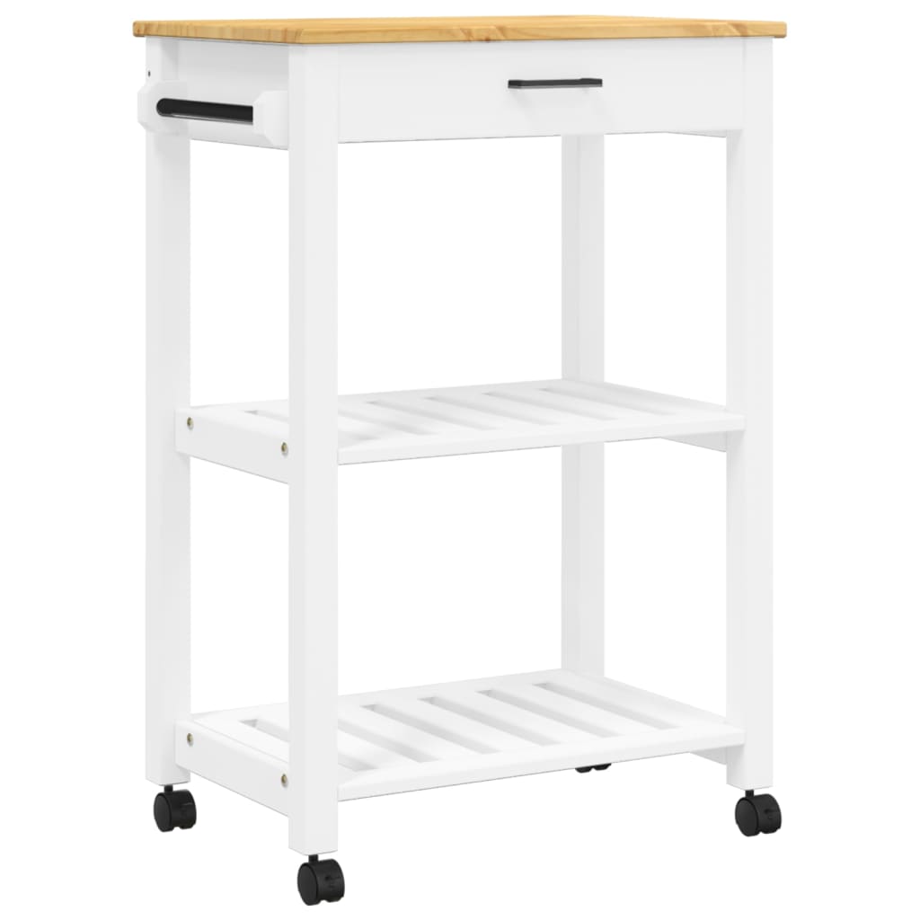 vidaXL Kitchen Trolley MONZA 23.6"x15.7"x35.4" Solid Wood Pine-8