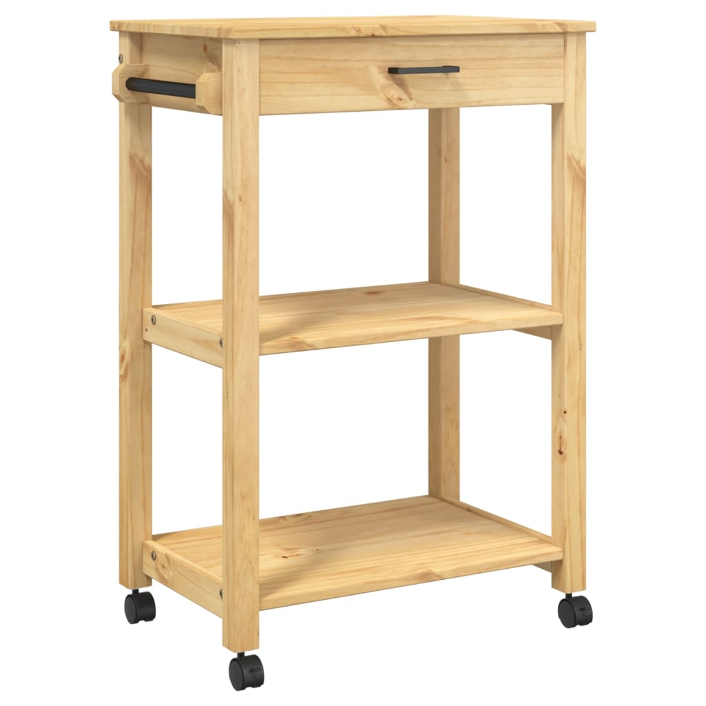 vidaXL Kitchen Trolley MONZA 23.6"x15.7"x35.4" Solid Wood Pine-8