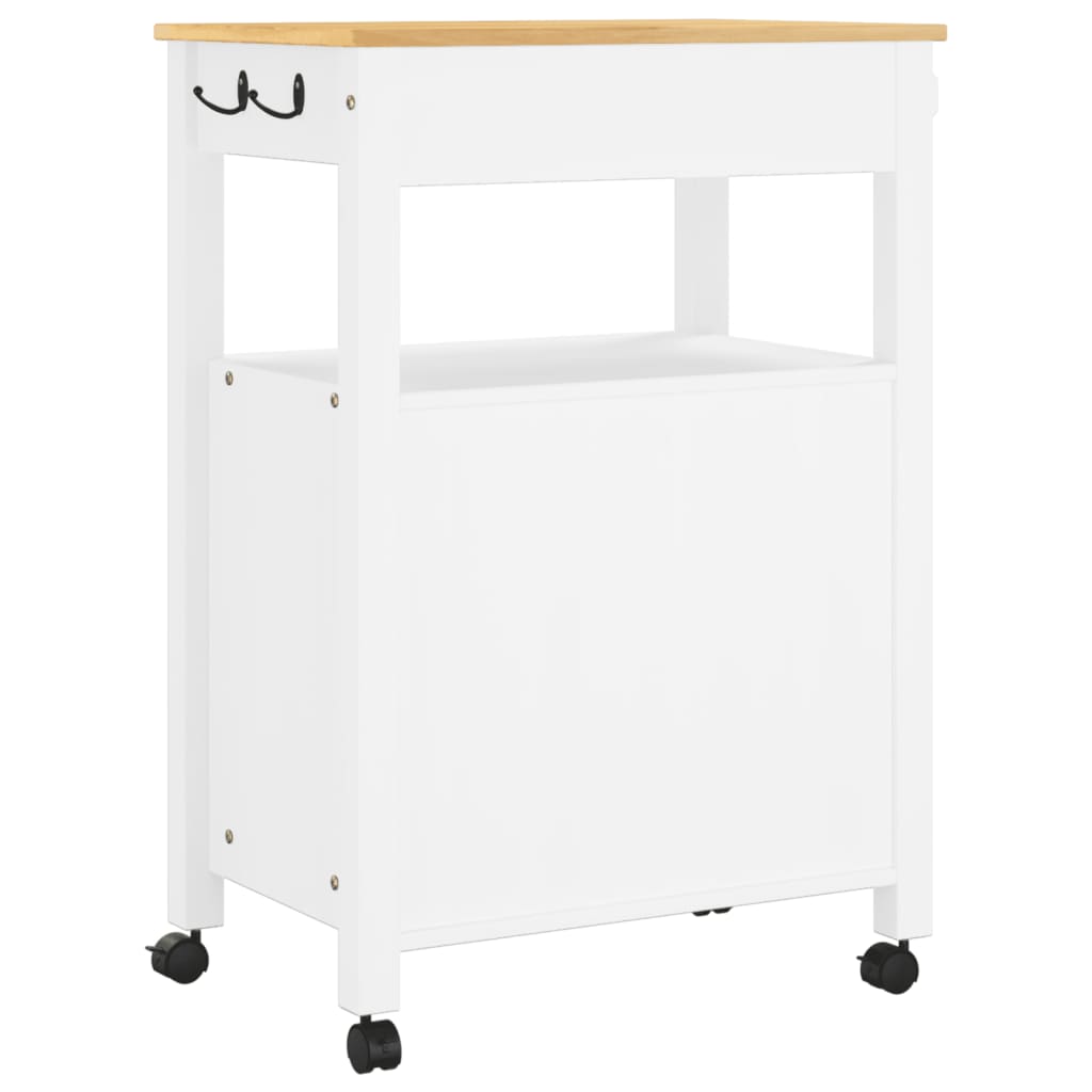 vidaXL Kitchen Trolley Rolling Cart on Wheels Living Room Solid Wood Pine-6