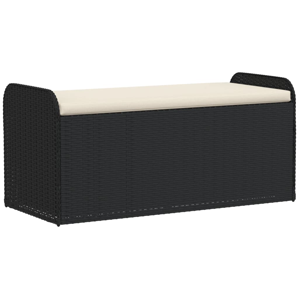 vidaXL Storage Bench with Cushion Outdoor Garden Seat Furniture Poly Rattan-0