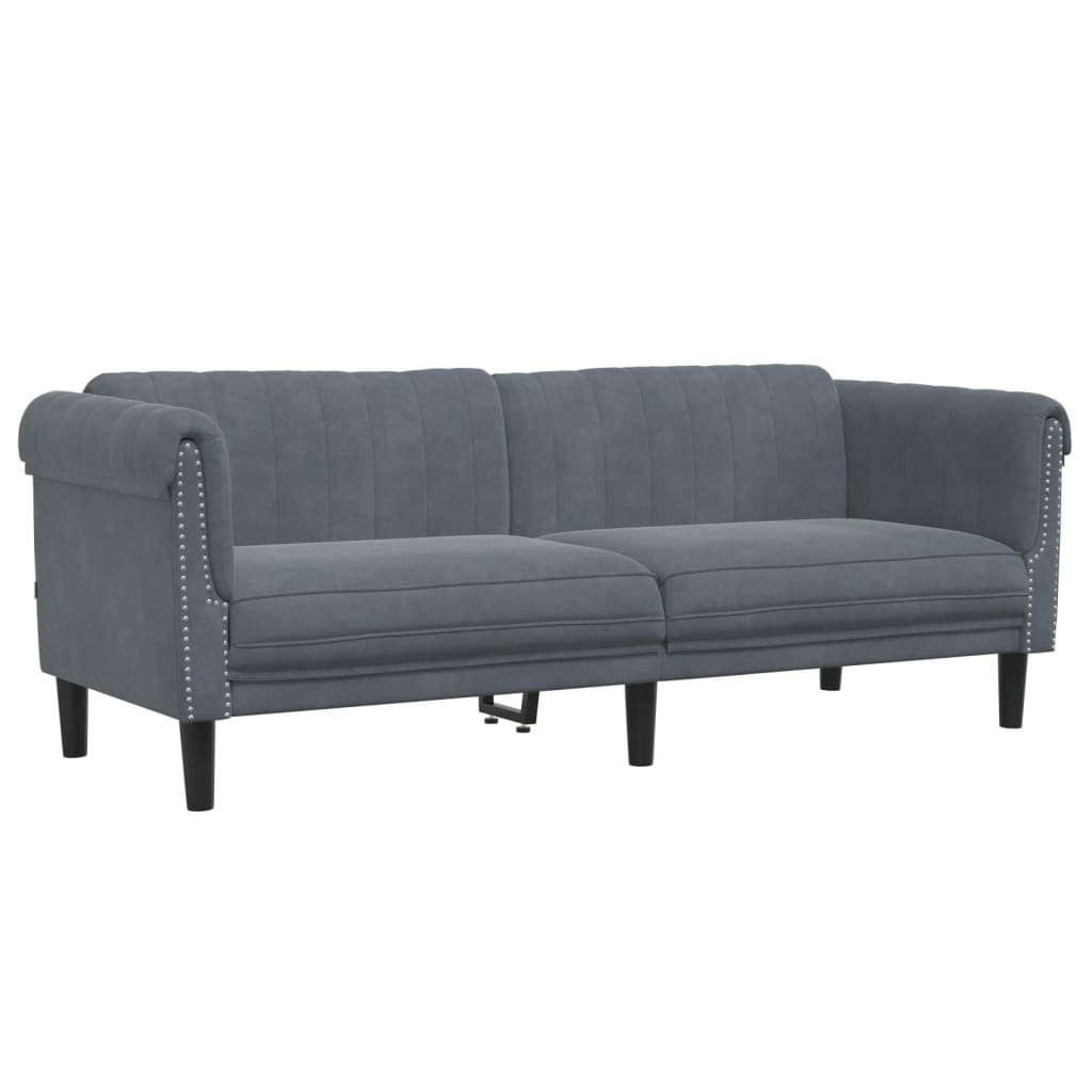 vidaXL 3 Piece Sofa Set Dark Gray Velvet-3