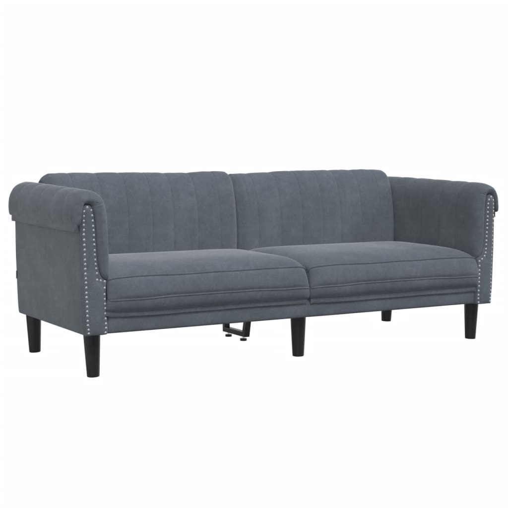 vidaXL 3 Piece Sofa Set Dark Gray Velvet-4