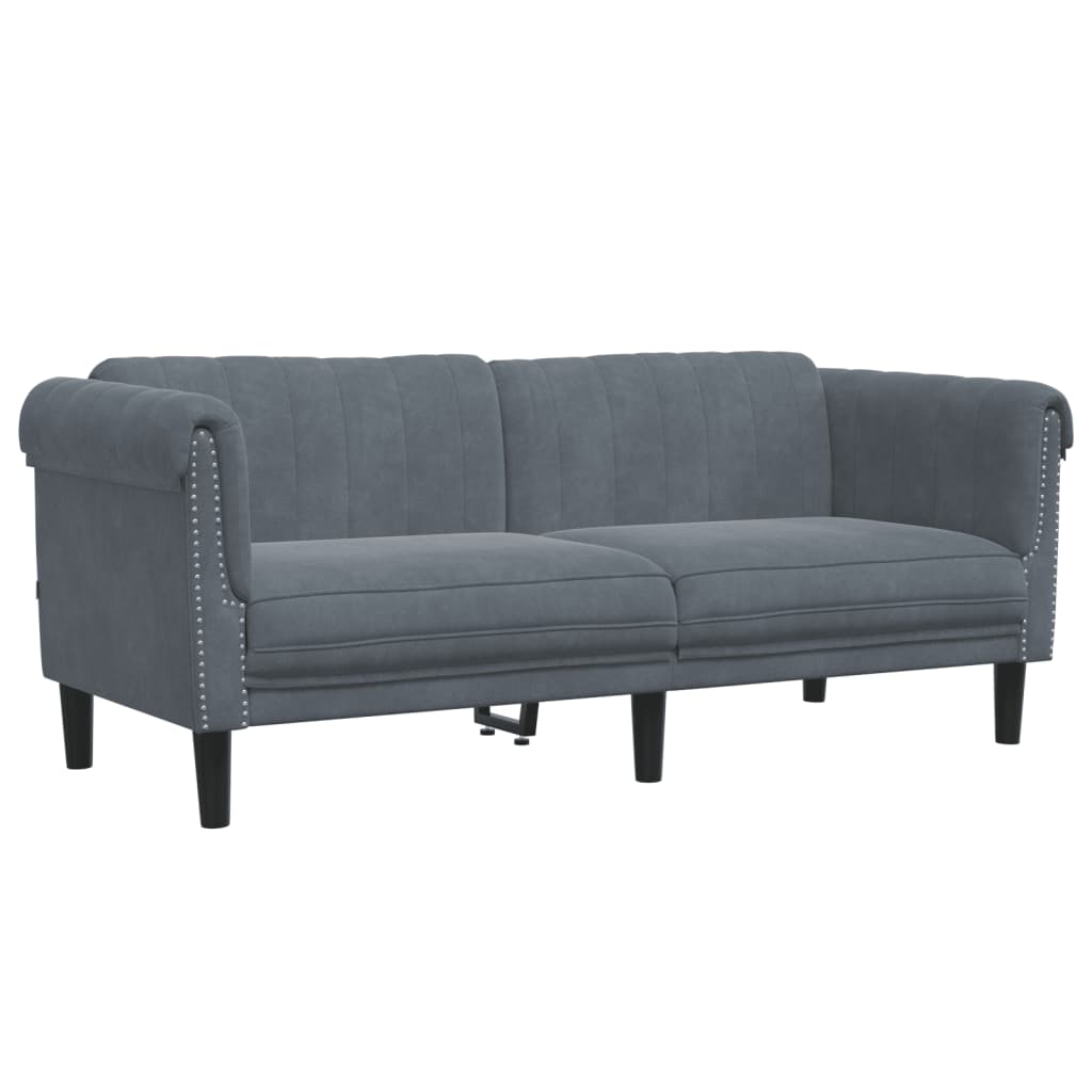 vidaXL 2 Piece Sofa Set Dark Gray Velvet-2