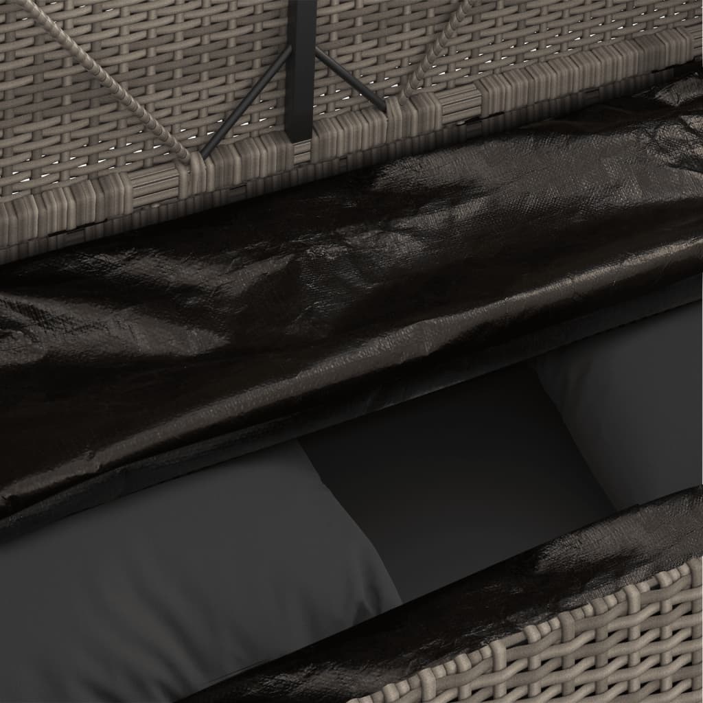 vidaXL Patio Bench with Cushions Beige Poly Rattan-39