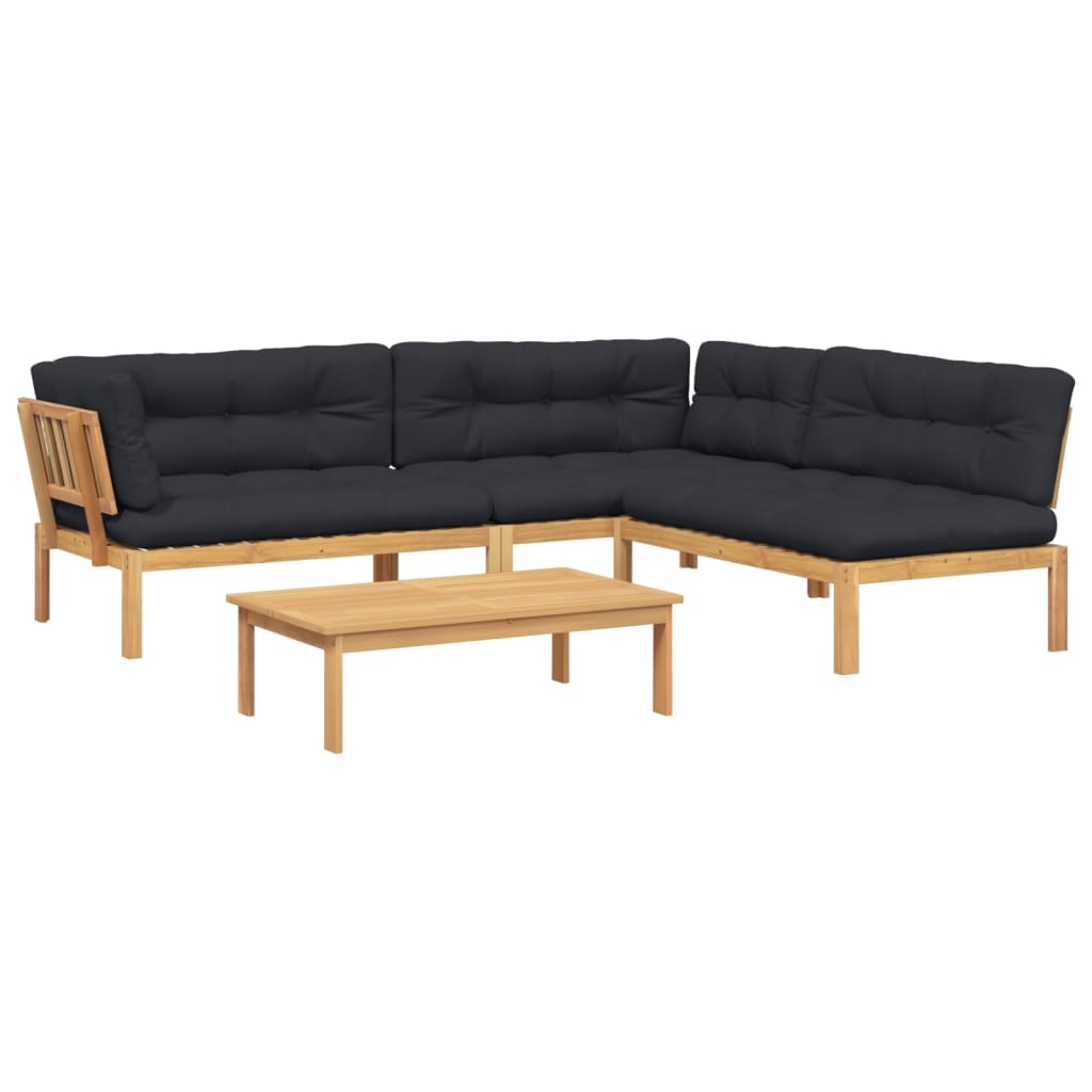 vidaXL 4 Piece Patio Pallet Sofa Set with Cushions Solid Wood Acacia-1