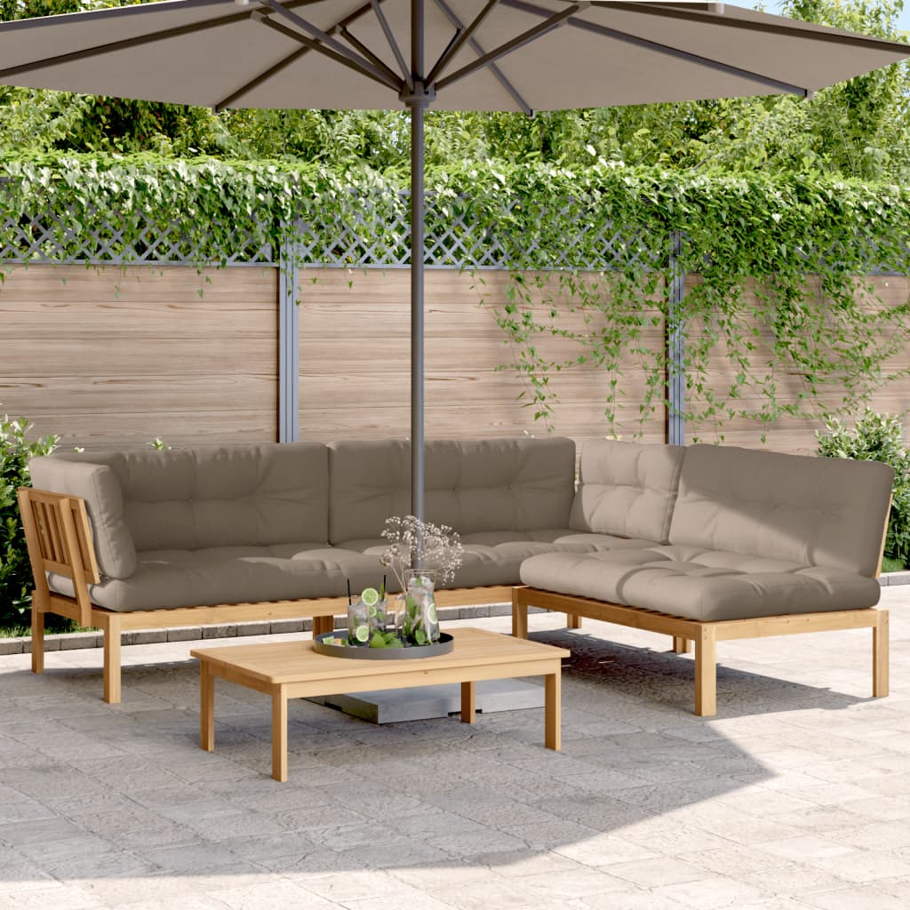 vidaXL 4 Piece Patio Pallet Sofa Set with Cushions Solid Wood Acacia-0