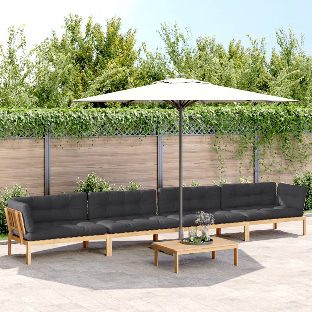 vidaXL 5 Piece Patio Pallet Sofa Set with Cushions Solid Wood Acacia-0