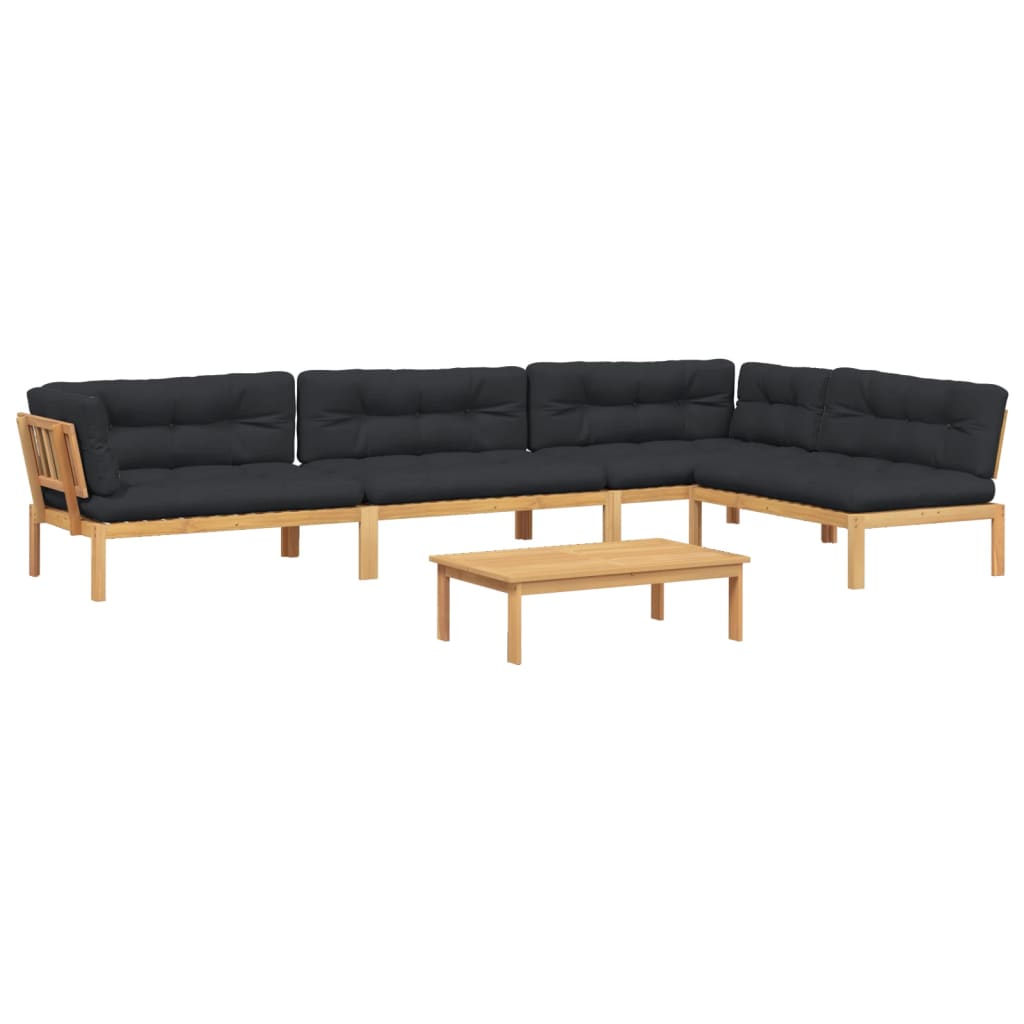 vidaXL 5 Piece Patio Pallet Sofa Set with Cushions Solid Wood Acacia-1