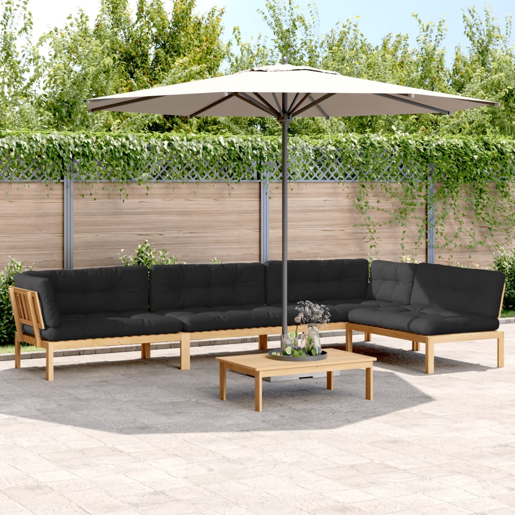 vidaXL 5 Piece Patio Pallet Sofa Set with Cushions Solid Wood Acacia-0