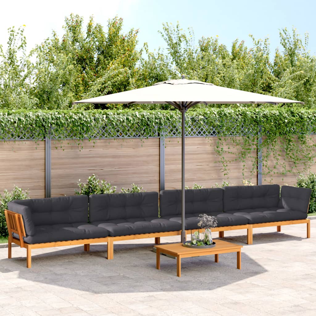 vidaXL 5 Piece Patio Pallet Sofa Set with Cushions Solid Wood Acacia-0