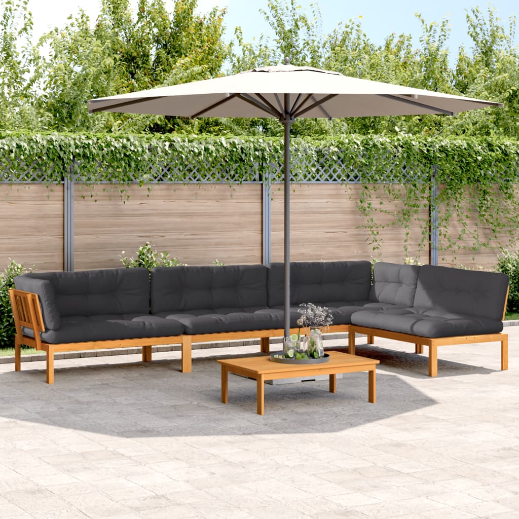 vidaXL 5 Piece Patio Pallet Sofa Set with Cushions Solid Wood Acacia-0