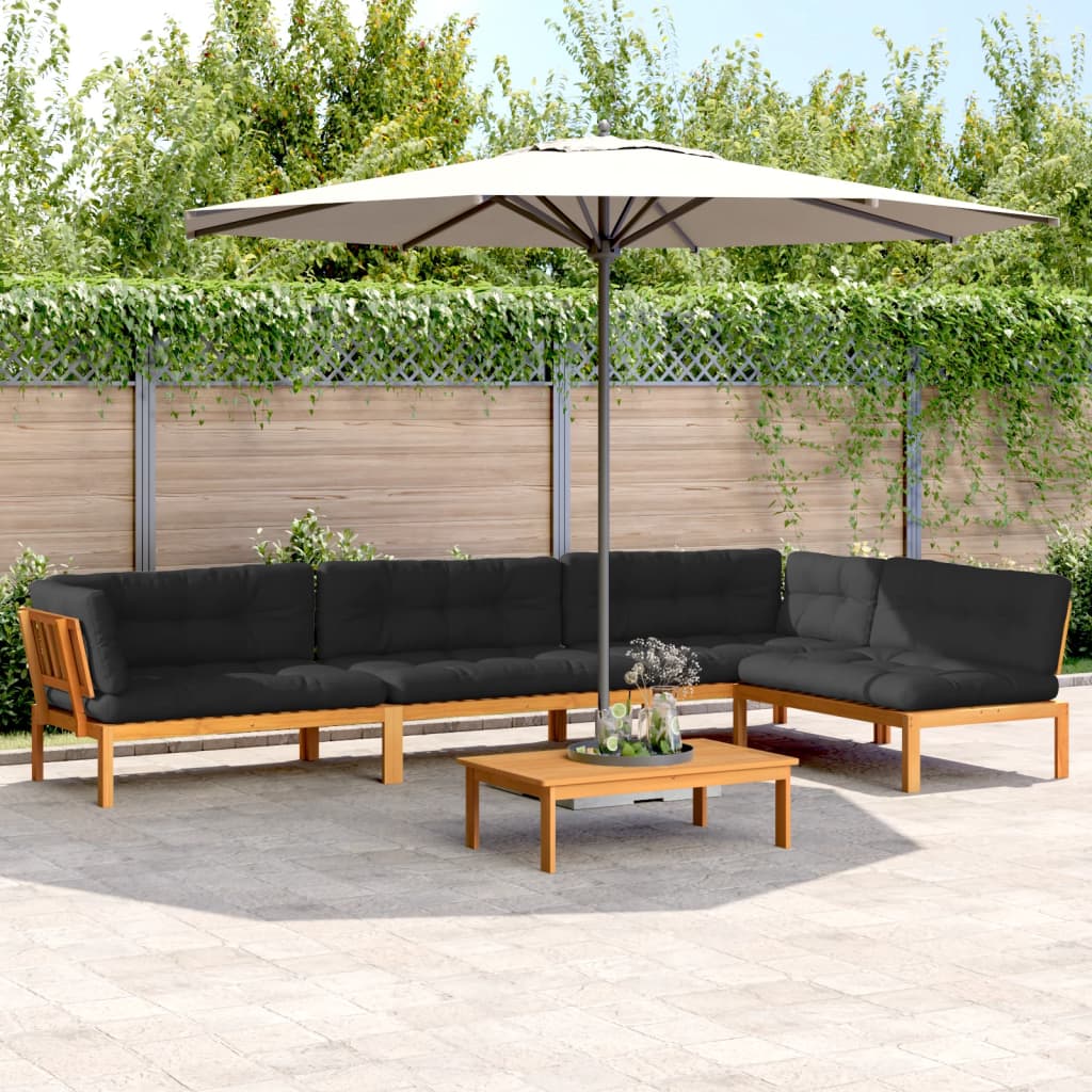 vidaXL 5 Piece Patio Pallet Sofa Set with Cushions Solid Wood Acacia-0