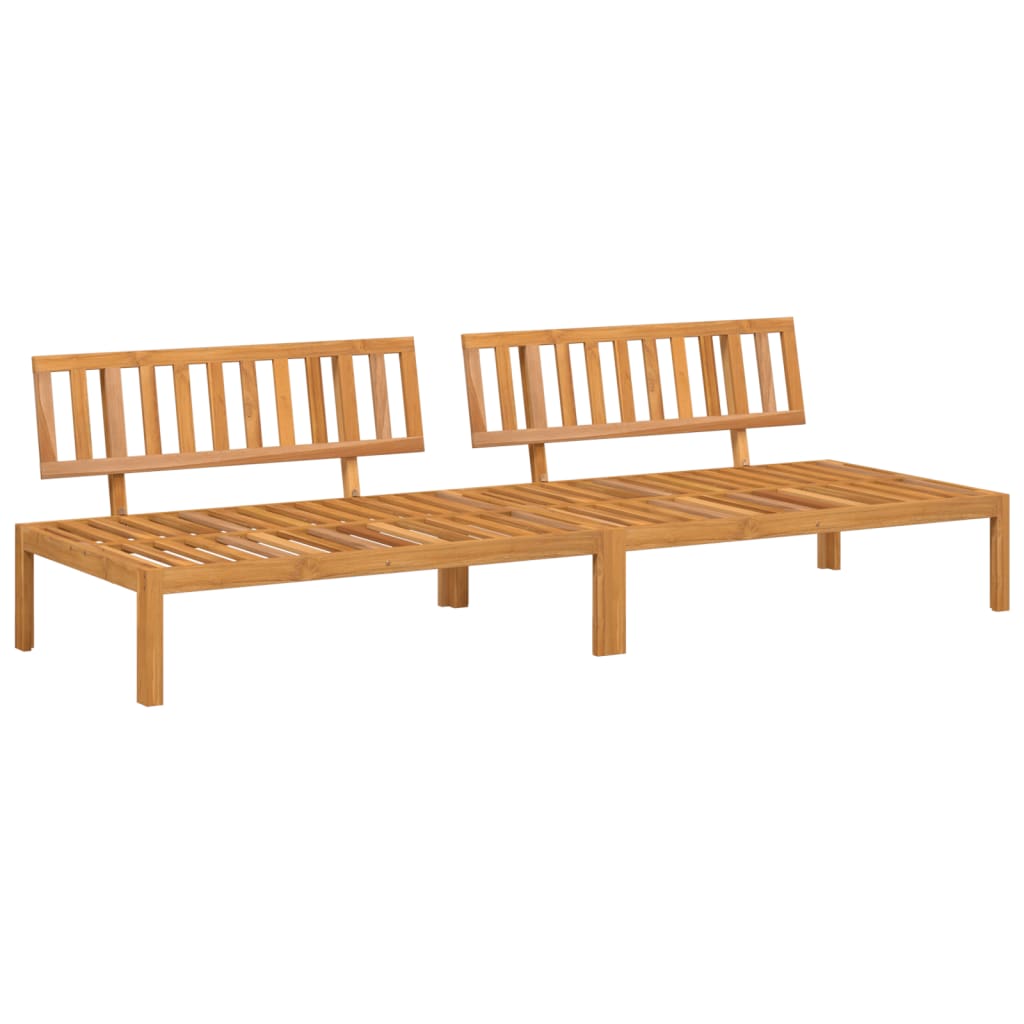 vidaXL Patio Pallet Middle Sofas 2 pcs Solid Wood Acacia-1